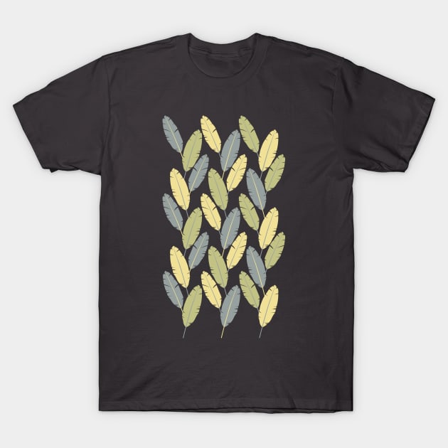 Banana leaves (Shades of yellow, green and gray) T-Shirt by lents